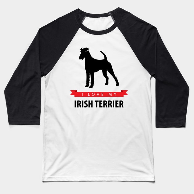 I Love My Irish Terrier Baseball T-Shirt by millersye